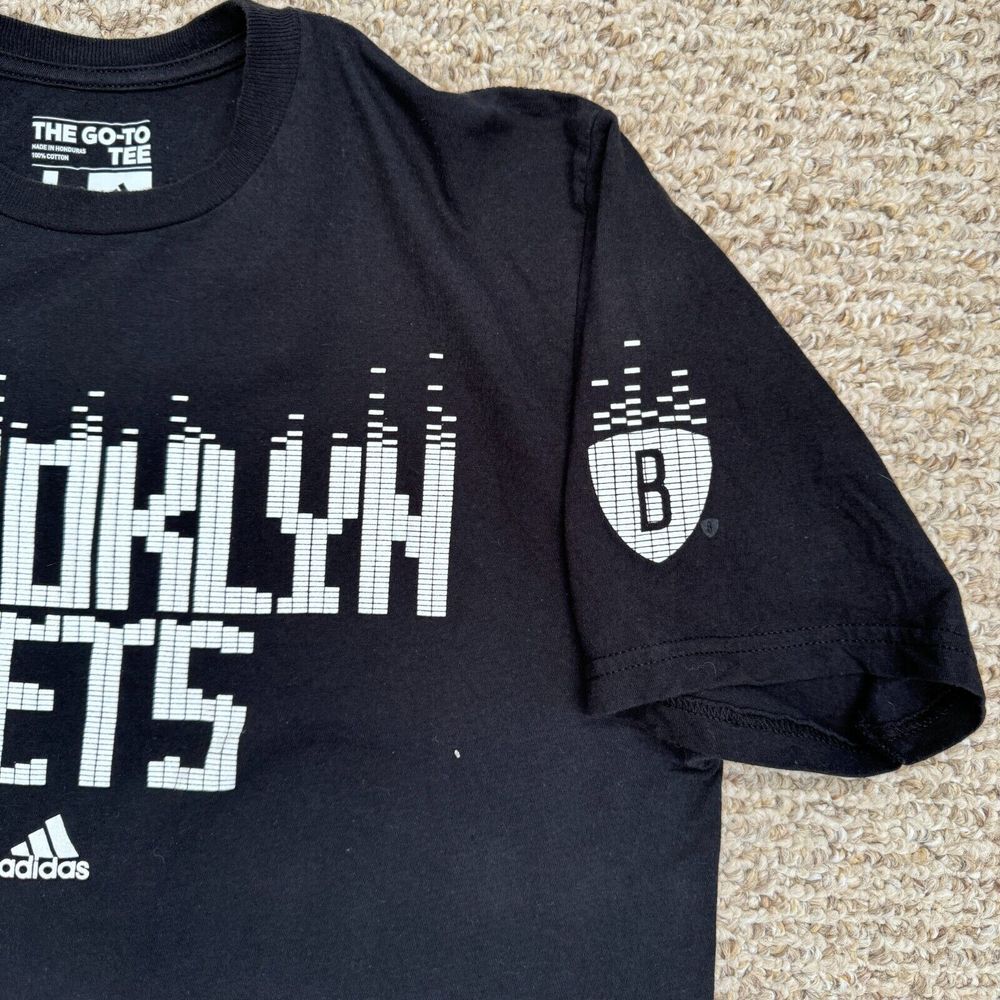 Adidas The Go To Tee Brooklyn Nets Black Large NBA Basketball Sports - Picture 4 of 8